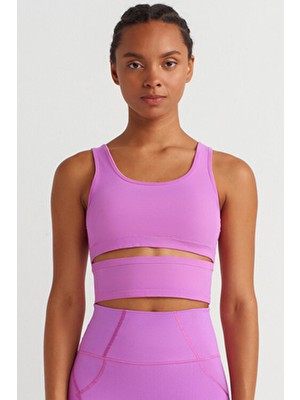 COMEUP Kadın Crop Top Orkide Pembe Kolsuz Günlük Stil Poliamid Malzemeden Üretilmiştir