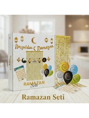 Gold Yıldız Ramazan Süsleme Seti, Balonlar ve Hoşgeldin Teması