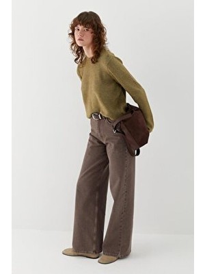 MARKALİSTE Yüksek Bel Palazzo Pantolon Kahverengi