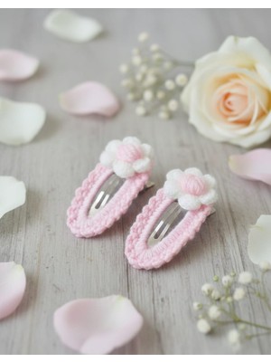 Veyla Style El Yapımı Kız Bebek ve Çocuk Örgü Çıtçıt Toka 2'li