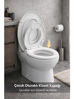 Çocuk Adaptörlü Klozet Kapağı Leylak