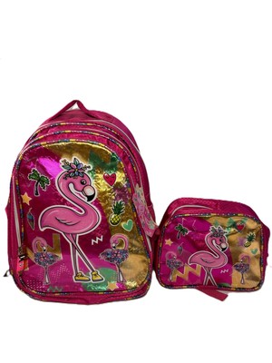 Relaxion Relaxıon Çocuk Çanta Seti – Flamingo Desenli, Pembe 2’li Kombin