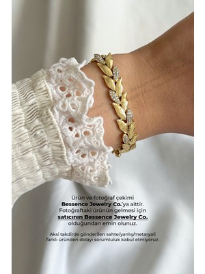 Bessence Jewelry Co Xuping Helen Model Zirkon Taşlı 14K Gold Vıp Çelik Bileklik - 17CM+2CM Ayarlanabilir