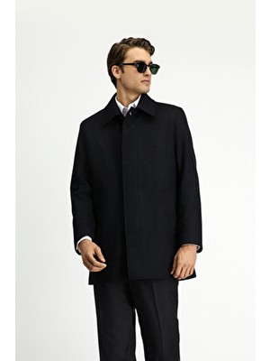 Kiğılı Regular Fit Bebe Yaka Düz Klasik Kaban