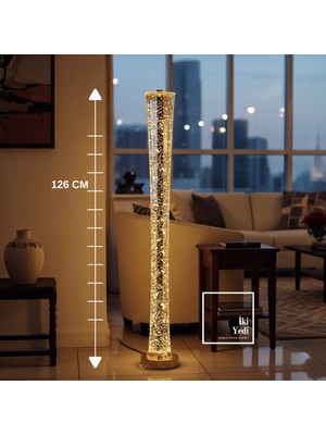 İki Yedi Konsept Corvinus Şarjlı Dokunmatik LED Lambader Renk Değiştiren Modern Salon Yatak Odası Aydınlatma 126 cm