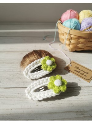 Veyla Style El Yapımı Kız Bebek ve Çocuk Örgü Çıtçıt Toka