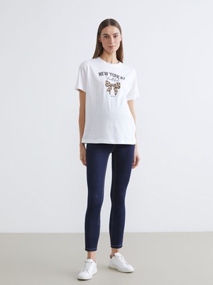 Lc Waikiki Yeni Sezon Karın Panelli Slim Mom Kadın Jean Pantolon