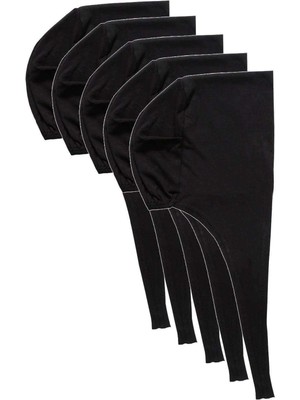 Royaleks 5 Adet Tesettür Bone Bağcıklı Likralı Siyah