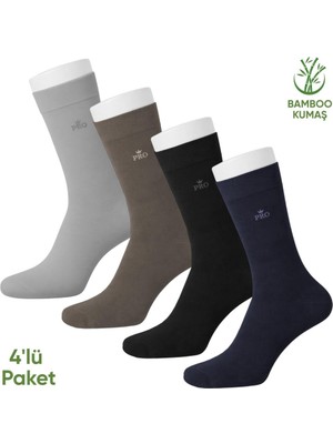 Savage Bambu Erkek Soket Çorap - 4 Çift - Dikişsiz - Biga - 17619 - Set 4