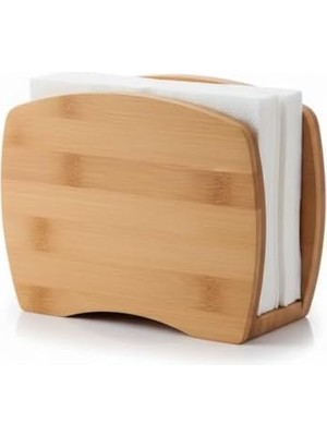 Aesco Bambu Peçetelik – Doğal Ahşap Modern Peçete Tutucu | Masaüstü Dik Servis Peçeteliği | Çevre Dostu Mutfak ve Yemek Odası Aksesuarı (15X12X5.3 Cm)