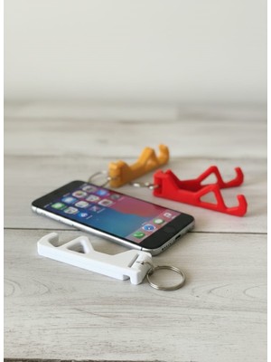 SNM 2 Si 1 Arada Anahtarlık Telefon Tutucu - Taşınabilir Mini Stand (3 Renk)