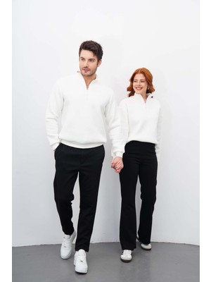 Sevgili Kombin 4 ‘lü Kadın&erkek Siyah-Beyaz Sweatshirt Pantolon Alt-Üst Takım