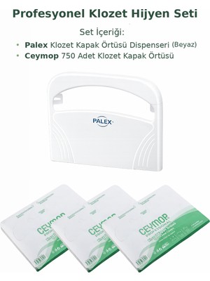 Palex Klozet Kapak Örtüsü Dispenseri Beyaz+ 3 × 250 Adet Klozet Kapak Örtüsü Seti