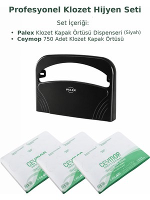 Palex Klozet Kapak Örtüsü Dispenseri Siyah+ 3 × 250 Adet Klozet Kapak Örtüsü Seti