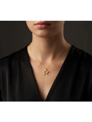 G&A Jewels Pırlantalı Yıldız 14K Altın Kolye