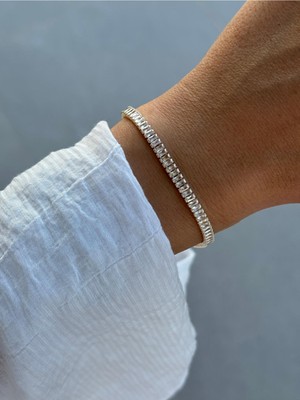 Hercy Baget Zirkon Taşlı Su Yolu Gold Bileklik