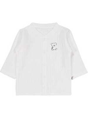 Civil Baby Ayıcık Baskılı 1-9 Ay Pijama Takımı - Ekru 1-3 Ay