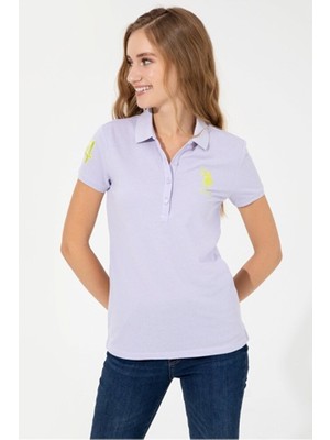 U.S. Polo Assn. Kadın Lila Polo Yaka T-Shirt Basic