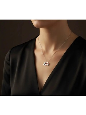 G&A Jewels 14K Altın 0.01CT Pırlantalı Fil Kolye