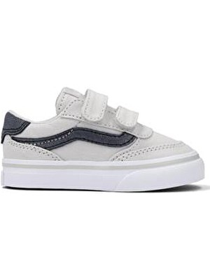 Vans Brooklyn Ls V Çocuk Gri Spor Ayakkabı Tekstil Malzemeden Düz Taban Kadın Kullanıcı İçin