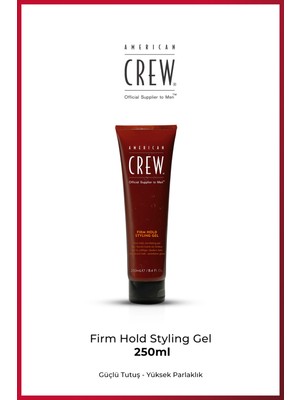 American Crew Firm Hold Styling Gel 250 ml – Güçlü Tutuşlu Erkek Saç Jölesi Parlaklık Verici Jel
