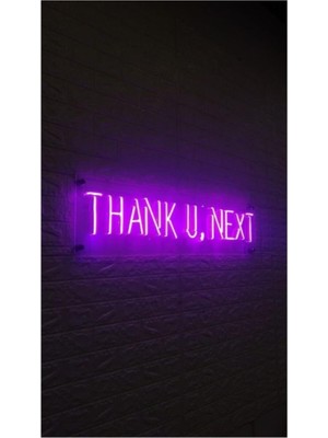 Thank U Next Neon Işıklı Şeffaflı Pleksi
