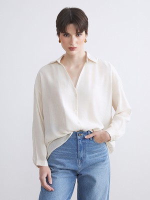 Lc Waikiki Yeni Sezon Dokulu Poplin Kadın Gömlek