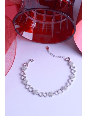 INNUENDO JEWELRY 925 Ayar Gümüş Taşlı Kapli Sıralı Bileklik