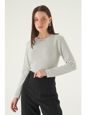 Rays Beyaz Bisiklet Yaka Çizgili Badi 8375A