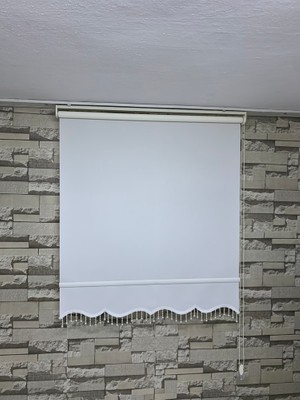 Perdeciniz Stor Perde - Güneşlik Perde - Ev, Ofis - Kaliteli Kumaş(Etek Boncuklu) Enxboy