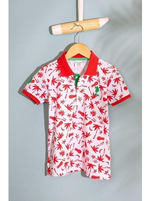 U.S. Polo Assn. Us Polo Erkek Çocuk Polo Yaka T-Shirt Nar Çiçeği Rengi