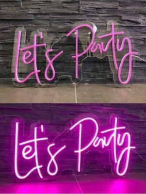 Let's Party Neon Tabela LED Işık Cafe Bar Aydınlatma