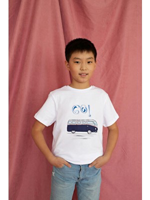 Bubuga Lacivert Karavan Baskılı Kısa Kol Tshirt