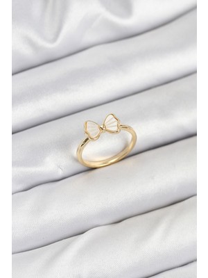 Hkursat Pirinç Gold Renk Fiyonk Model Kadın Yüzük