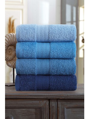 Elart Rainbow Havlu Seti Pamuklu 4 Adet (50X90 Cm) Mavi