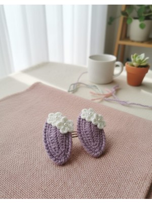 Veyla Style El Yapımı Kız Bebek ve Çocuk Örgü Çıtçıt Toka 2'li