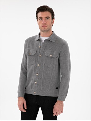 Cacharel Erkek Gri Regular Fit Triko Hırka 50291621-VR024