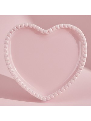Karaca Pink Love Porselen Pasta Tabağı Pembe 21 cm