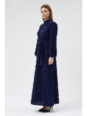 Vavinor Miori Dokulu Elbise - Lacivert