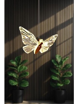 Luna Lighting Kelebek Model Gold Kaplama 3 Renk Metal Salon Mutfak Oturma Yatak Odası Modern LED Sarkıt Avize