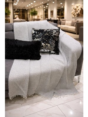 Gizo Home Pamuklu Koltuk Örtüsü, Koltuk Kılıfı, Kanepe Örtüsü 170X210 cm Çok Amaçlı Örtü Gri Renk