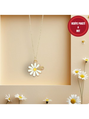 Muun Store Papatya Kolye – Sevgililer Günü Hediyesi, Zarif ve Şık Takı, Şans Kolyesi