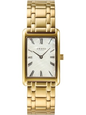 Obaku Denmark V311LXGWSG Quartz Çelik Altın Rengi 24 mm Kadın Kol Saati