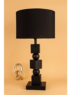 HMY Design Malatia Ahşap Abajur Siyah