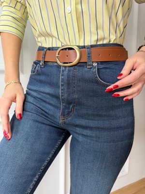 Size Özgü Kahve Bakır Tokalı Kemer