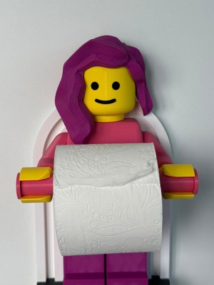 Öztürk Makine Tuvalet Kağıdı Tutucu Tuvalet Kağıtlığı Kıız Model - Büyük Boy -Lego Adam Tuvalet Kağıdı Tutucu