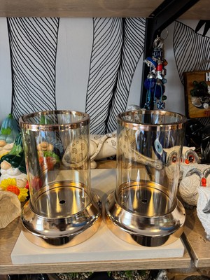 Atak Hediyelik Dekoratif  Kristal Silindir 2'li Mumluk