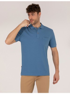 Pierre Cardin Koyu Mavi Regular Fit Polo Yaka Basic Tişört 50262659-VR032