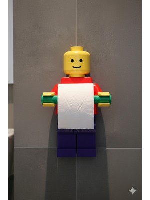 Öztürk Makine Tuvalet Kağıdı Tutucu Tuvalet Kağıtlığı - Büyük Boy -Lego Adam Tuvalet Kağıdı Tutucu