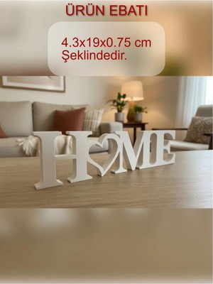 Öztürk Makine Home Yazılı Dekoratif Biblo ve Masaüstü Dekor - Beyaz - Plastik 19 cm